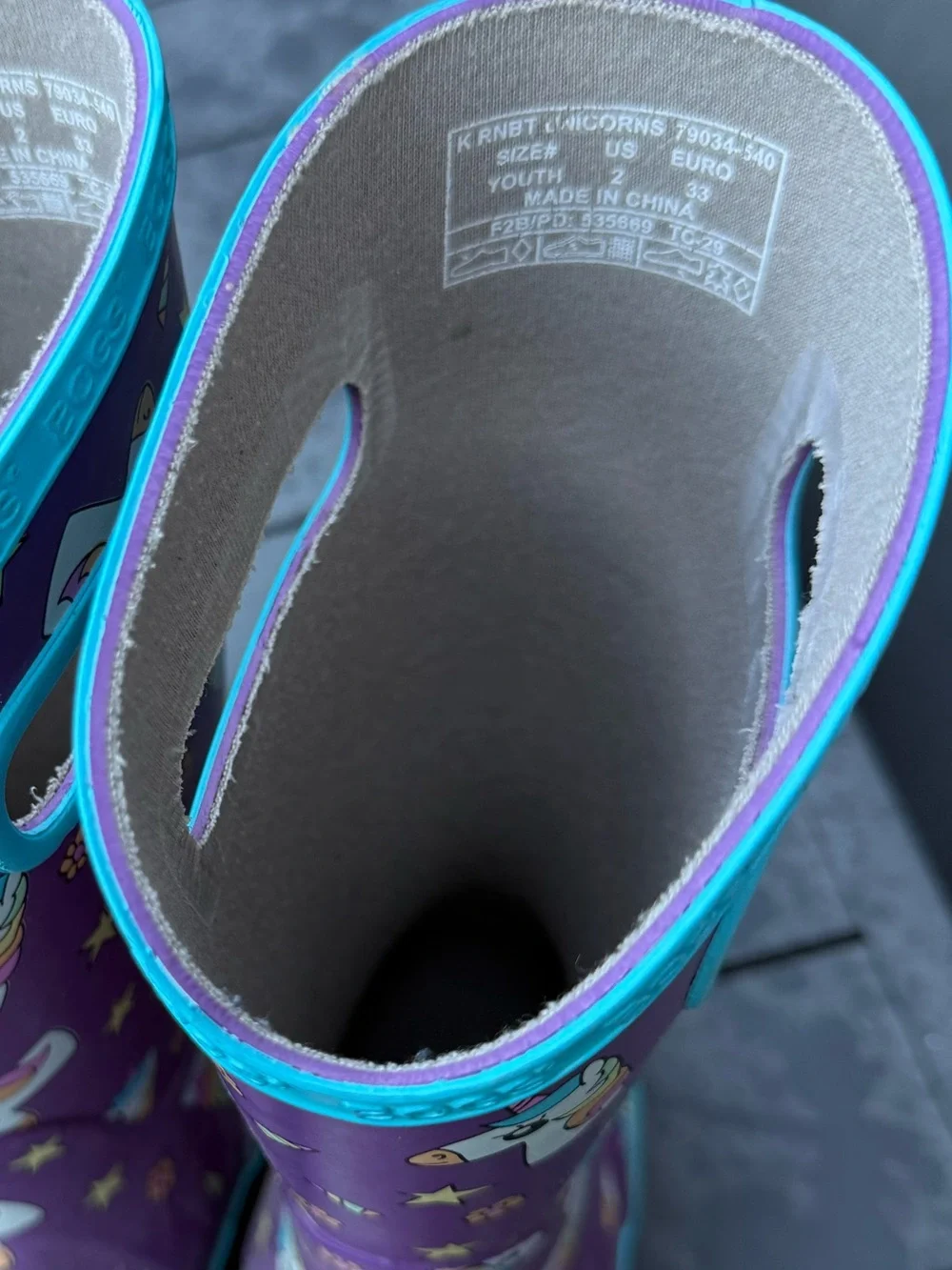 Bogs Kids Purple Unicorn Boots - Size 2